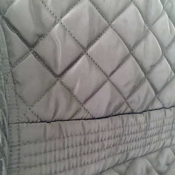Black Quilted Vest with Tan Trim - Picture 3 of 13